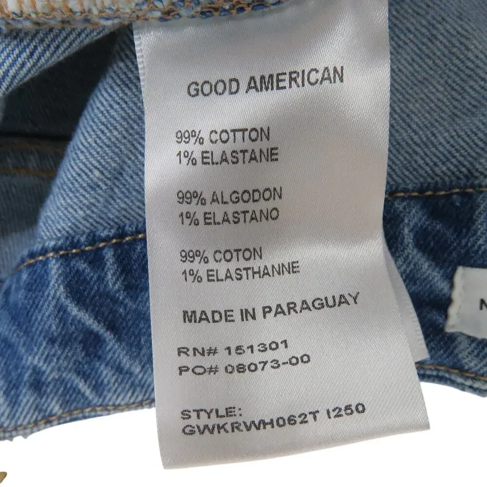 Good American The Weekender Boyfriend Jean High Rise Straight Jeans 12/31 Indigo